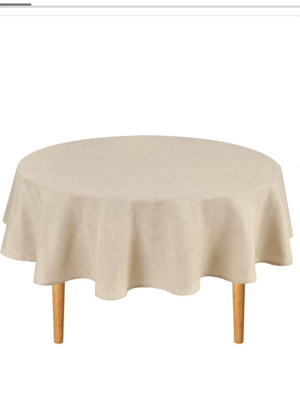 Multi-Purpose Polyester Tablecloth Wrinkle-Free Spill-proof 50” Round - BEIGE